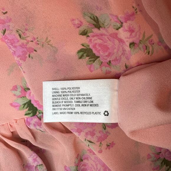 LoveShackFancy for Target Fleur Midi Dress Pink Ruffles Floral Size 12 - Picture 5 of 5